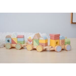Tooky Toy Ξύλινο Tρενάκι Στοίβαξης με τουβλάκια - Image 4