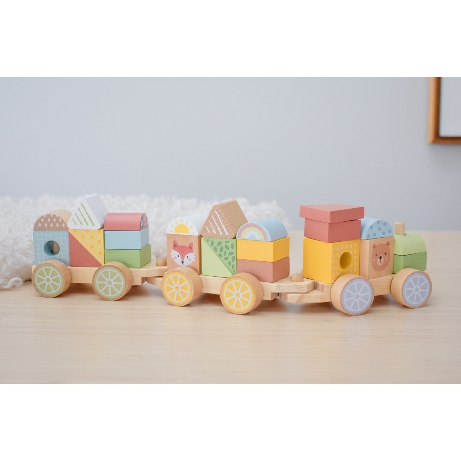 Tooky Toy Ξύλινο Tρενάκι Στοίβαξης με τουβλάκια - Image 4