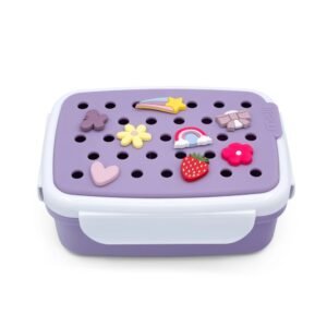 Melii Bento Φαγητοδοχείο με Charms & χώρισμα Μωβ