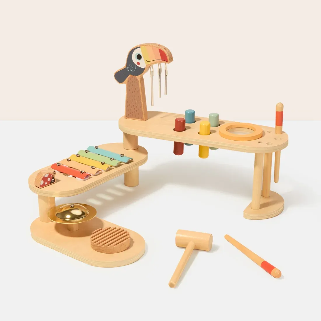 Tooky Toy Αναδιπλούμενο Ξύλινο Τραπέζι με Μουσικά Όργανα