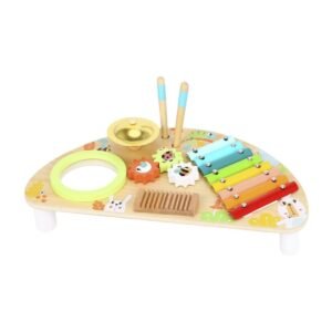 Tooky Toy Ξύλινο Μουσικό Τραπέζι με Μεταλλόφωνο, Τύμπανο & 2 Μπαγκέτες