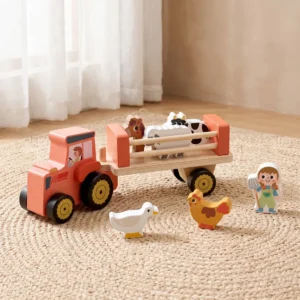 Tooky Toy Ξύλινο Φορτηγό Μεταφοράς με Ζώα Φάρμας - Image 2