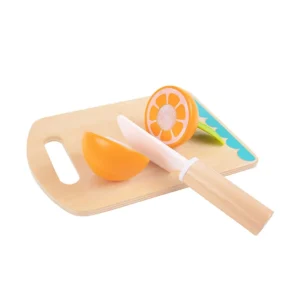 Tooky Toy Ξύλινος Δίσκος Κοπής με Μαχαίρι & Φρούτα - Image 2