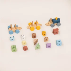Tooky Toy Ξύλινο Τρενάκι Στοίβαξης με Ζώα - Image 3