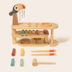 Tooky Toy Αναδιπλούμενο Ξύλινο Τραπέζι με Μουσικά Όργανα - Image 2