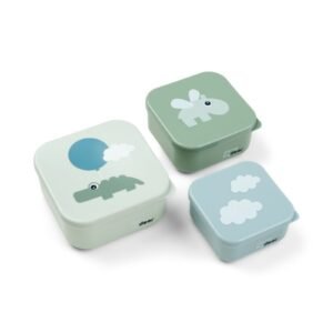Done by Deer Παιδικά Δοχεία Φαγητού Σετ 3τμχ Happy Clouds Green