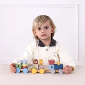 Tooky Toy Ξύλινο Τρενάκι Στοίβαξης με Ζώα - Image 2