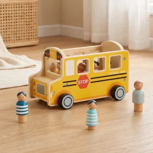 Tooky Toy Ξύλινο Σχολικό Λεωφορείο - Image 4