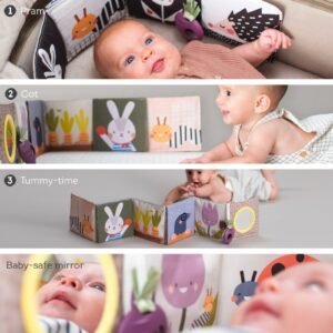Alternative view of Taf Toys Βρεφικό Μαλακό Βιβλίο Διπλής Όψης με Καθρέφτη & Μασητικό Παντζάρι
