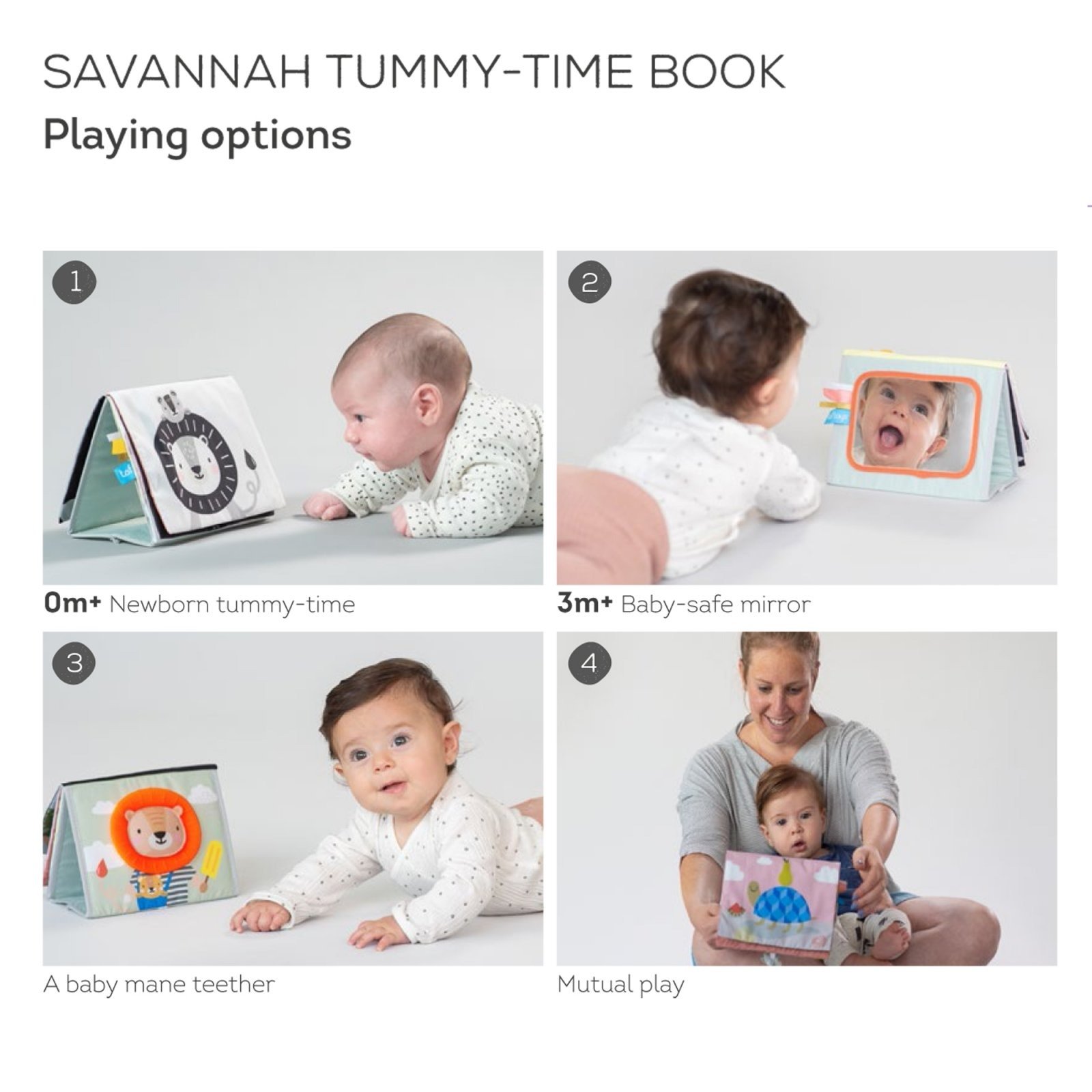 Taf Toys Μαλακό Βιβλίο Διπλής όψης Savannah Tummy-Time - Image 5